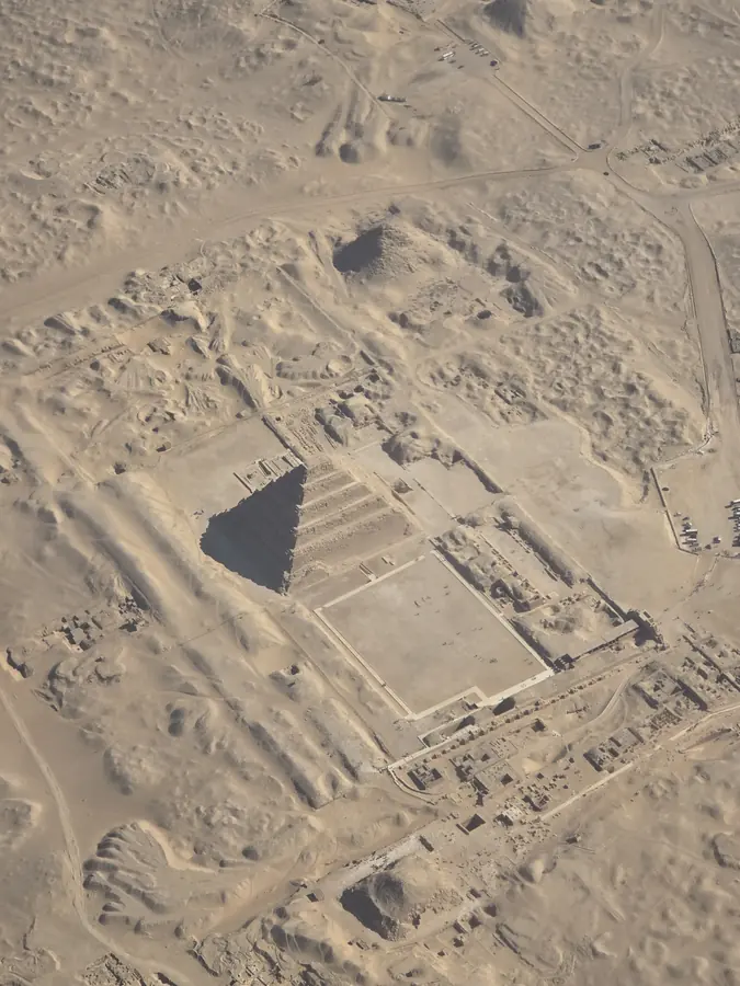 The Step Pyramid of Saqqara seen from a plane